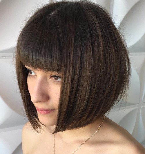 Layered Bob With Blunt Bangs