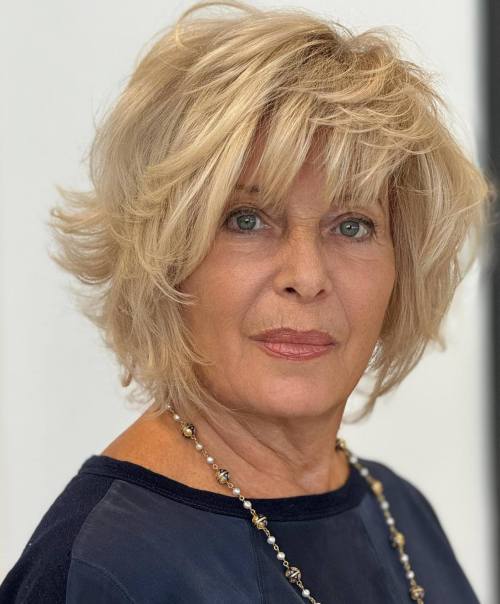 Feathered Bob with Textured Fringe