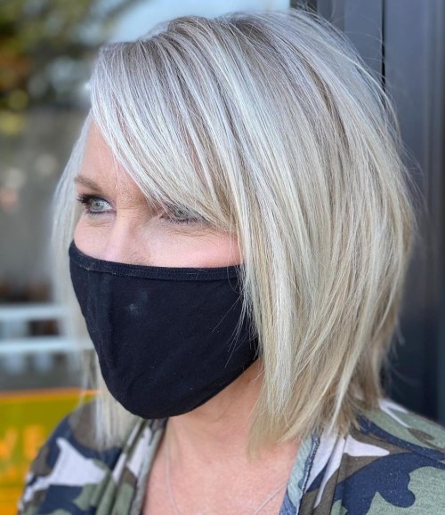 Platinum Wispy Bob with a Fringe